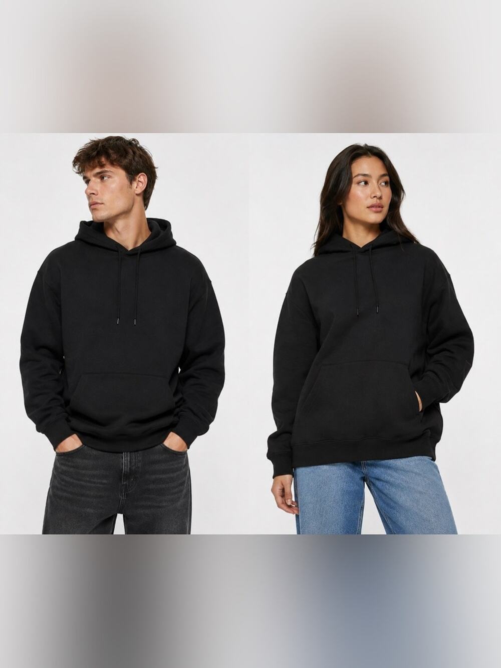 Weekday Standard Black Pullover Hoodie Unisex Small